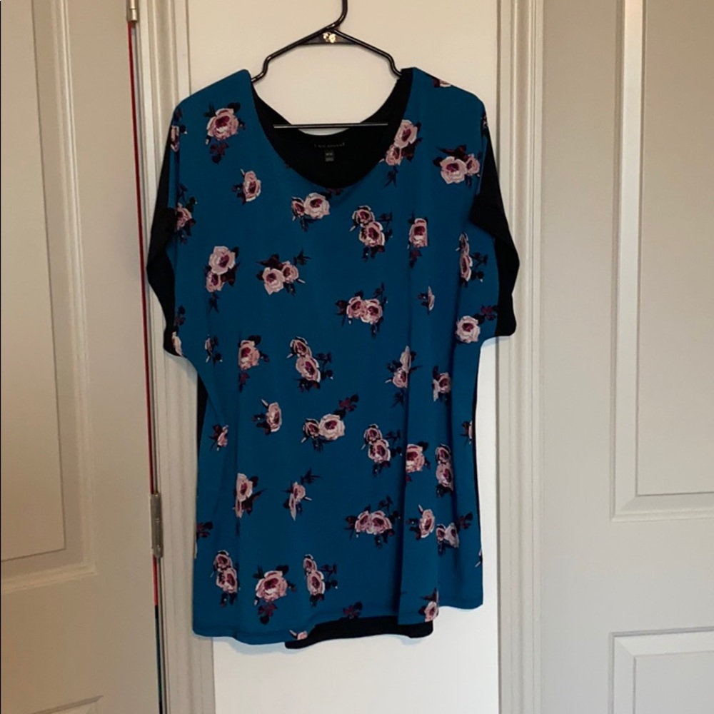 Teal floral top
